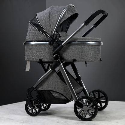 Lightweight baby stroller that can be used for sitting or lying down