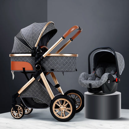 Lightweight baby stroller that can be used for sitting or lying down