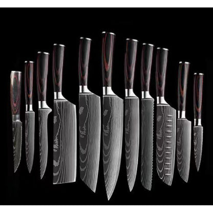 Kitchen Knife Set with Wood Handle