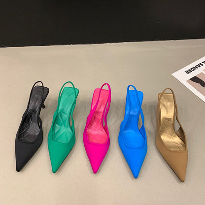 Women's Stiletto Sandals Pointed Toe Elastic Band Heels