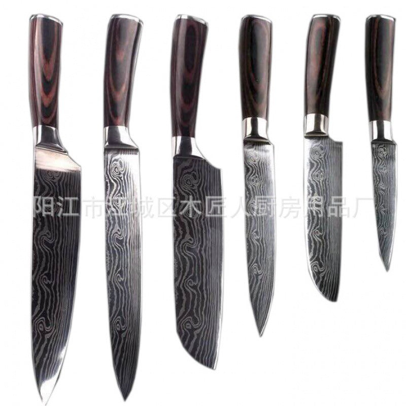 Kitchen Knife Set with Wood Handle