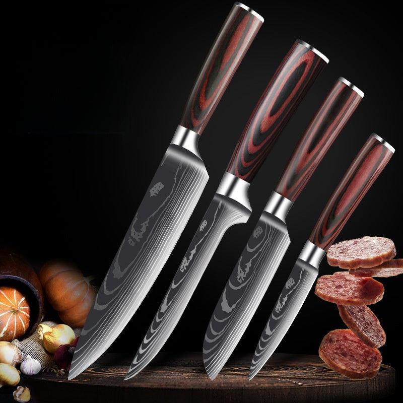 Kitchen Knife Set with Wood Handle