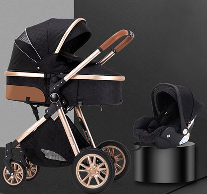 Lightweight baby stroller that can be used for sitting or lying down