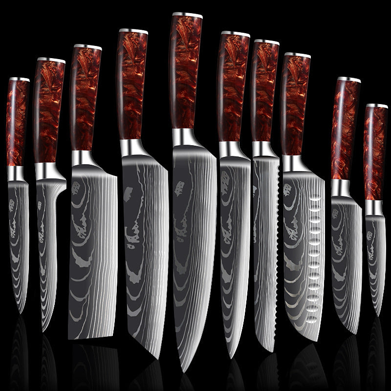 Kitchen Knife Set with Wood Handle