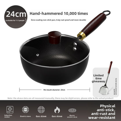 Traditional Hammered Iron Wok Non-stick Frying Pan
