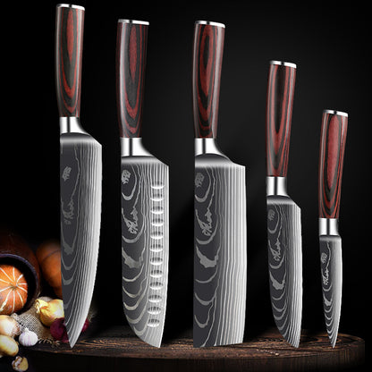 Kitchen Knife Set with Wood Handle