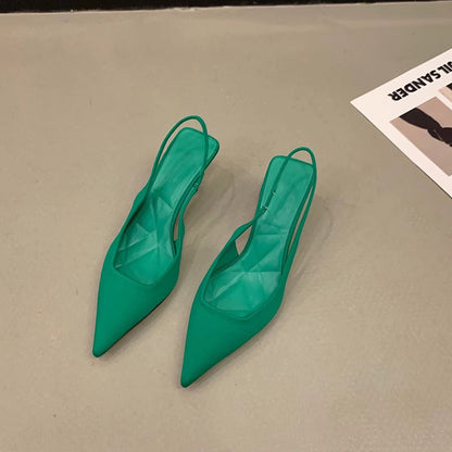 Women's Stiletto Sandals Pointed Toe Elastic Band Heels