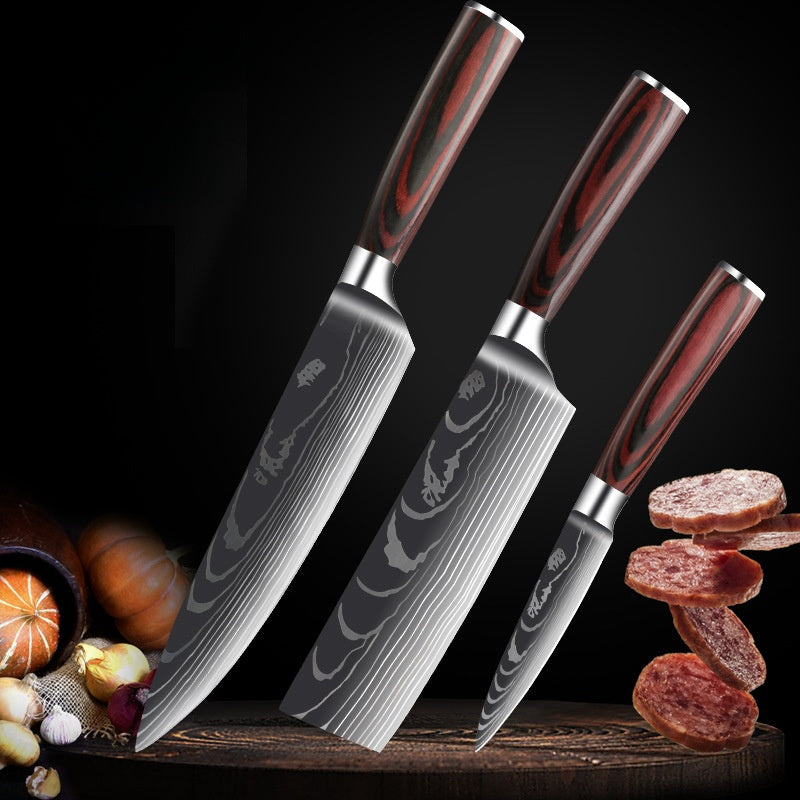 Kitchen Knife Set with Wood Handle