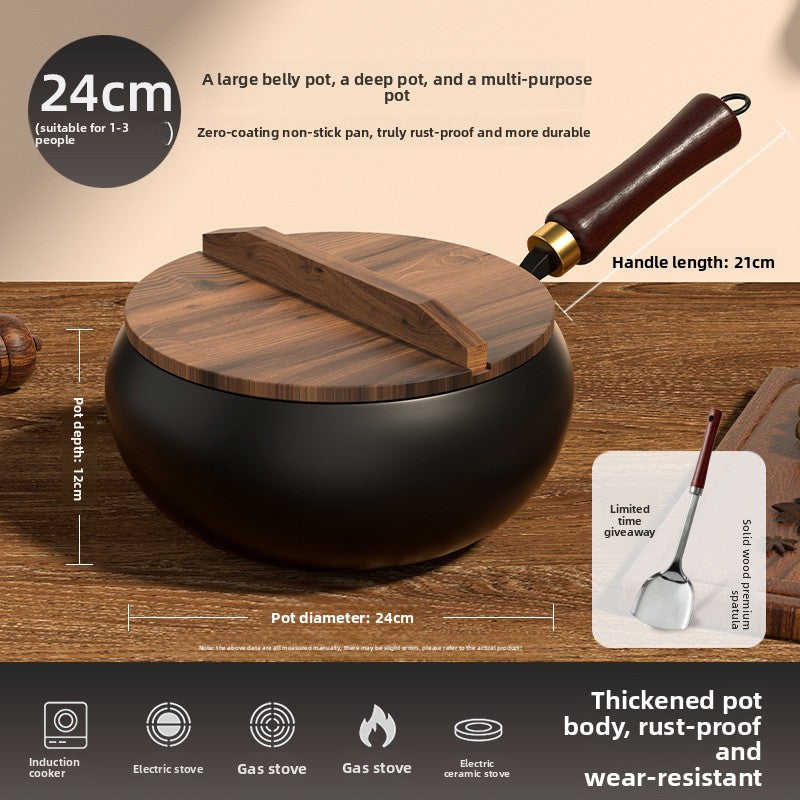 Traditional Hammered Iron Wok Non-stick Frying Pan