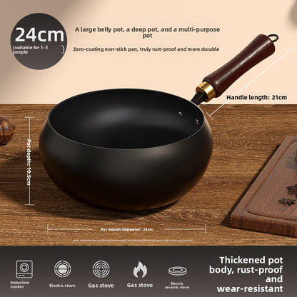 Traditional Hammered Iron Wok Non-stick Frying Pan