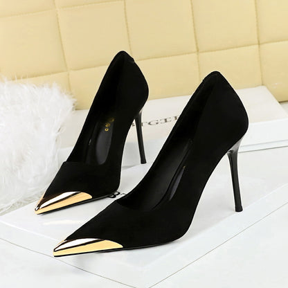 Party Leopard Velvet Pumps with Pointed Toe and High Heels