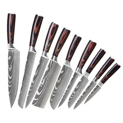 Kitchen Knife Set with Wood Handle