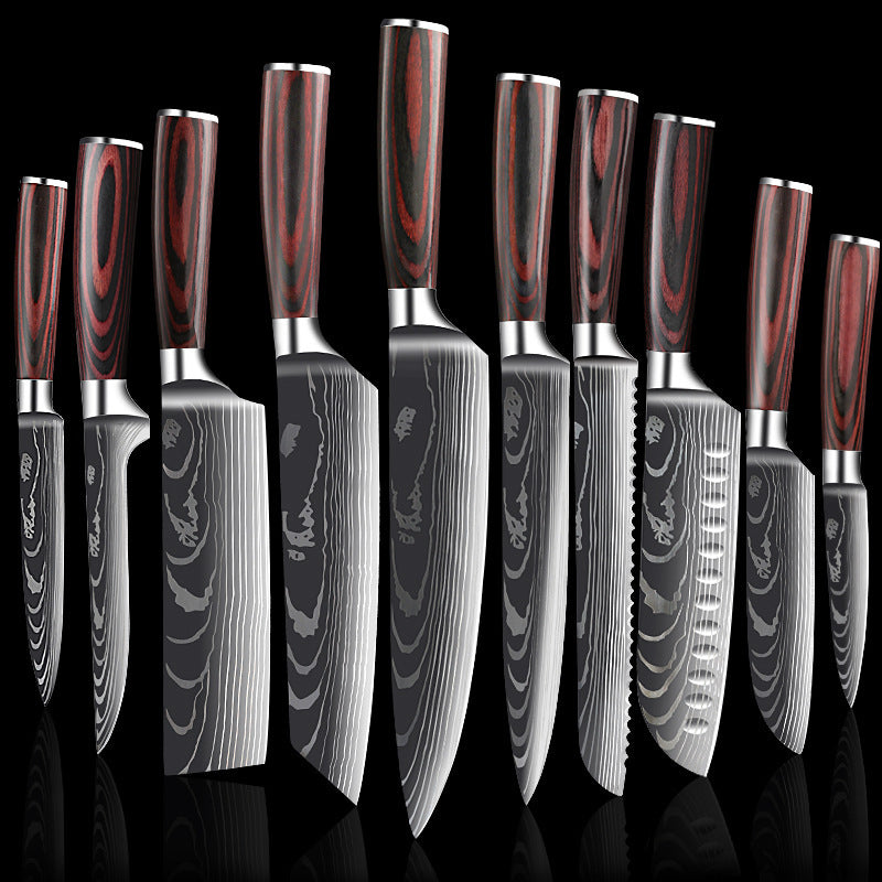 Kitchen Knife Set with Wood Handle