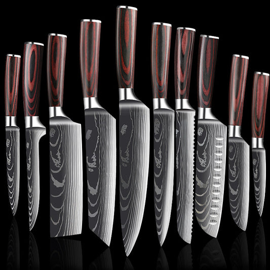 Kitchen Knife Set with Wood Handle