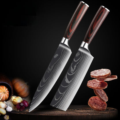 Kitchen Knife Set with Wood Handle