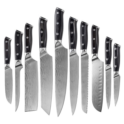 Damascus Laser-Patterned Chef's Knife