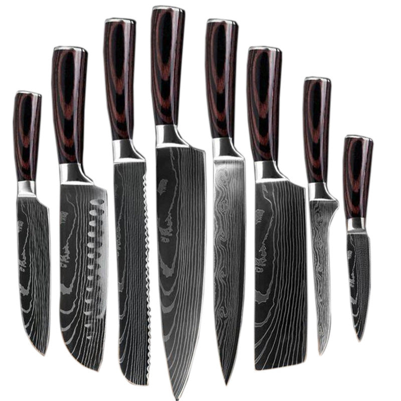 Kitchen Knife Set with Wood Handle