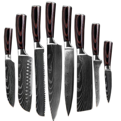 Kitchen Knife Set with Wood Handle