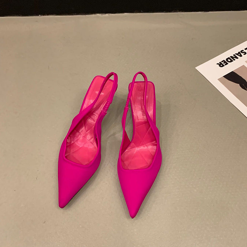 Women's Stiletto Sandals Pointed Toe Elastic Band Heels