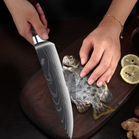 Kitchen Knife Set with Wood Handle