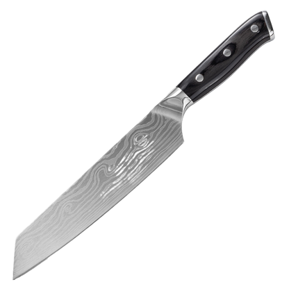 Damascus Laser-Patterned Chef's Knife