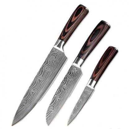Kitchen Knife Set with Wood Handle