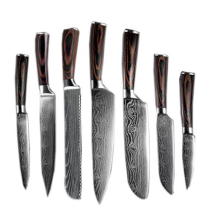 Kitchen Knife Set with Wood Handle