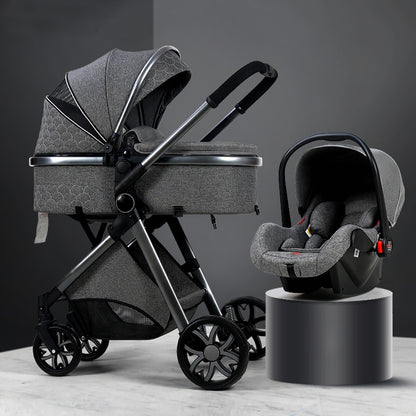 Lightweight baby stroller that can be used for sitting or lying down