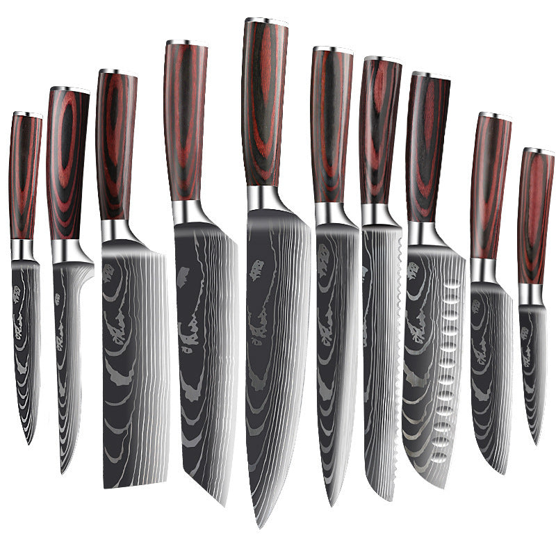 Kitchen Knife Set with Wood Handle