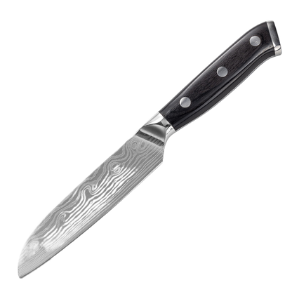 Damascus Laser-Patterned Chef's Knife