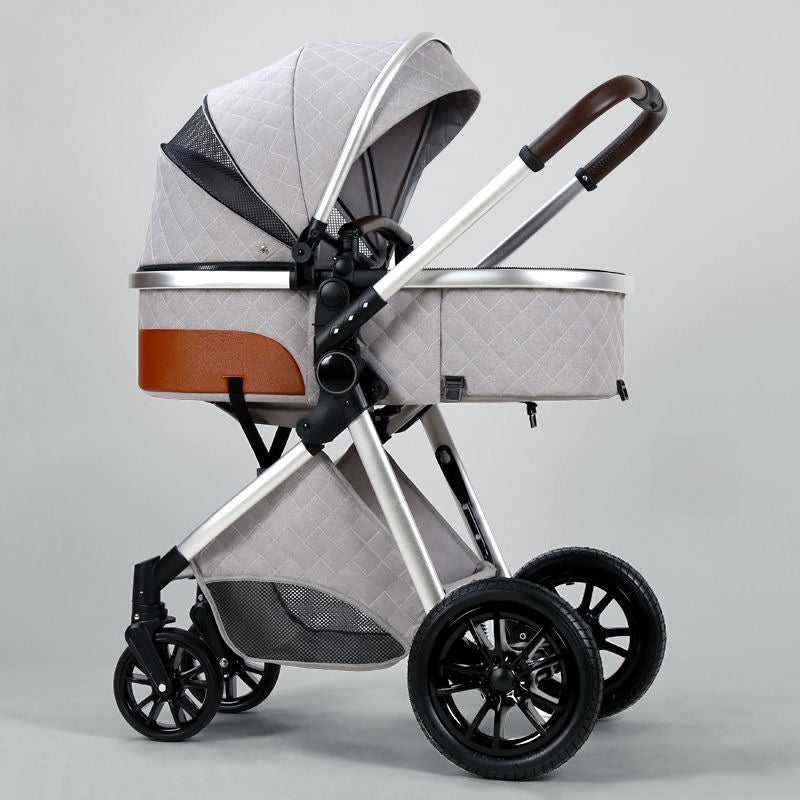 Lightweight baby stroller that can be used for sitting or lying down