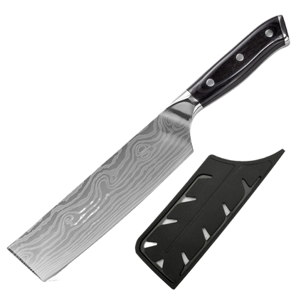 Damascus Laser-Patterned Chef's Knife