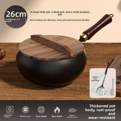 Traditional Hammered Iron Wok Non-stick Frying Pan
