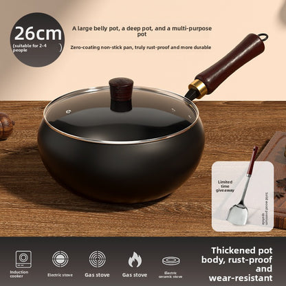 Traditional Hammered Iron Wok Non-stick Frying Pan