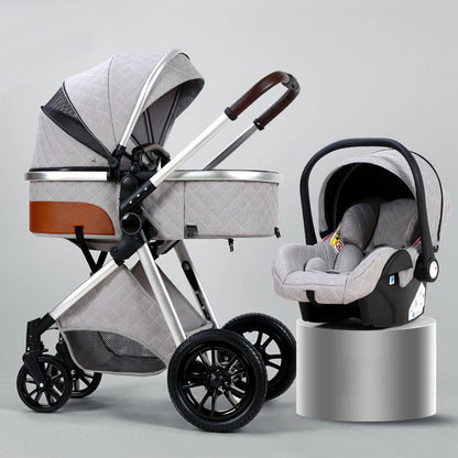 Lightweight baby stroller that can be used for sitting or lying down