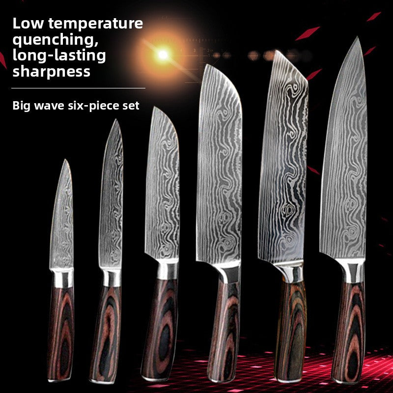 Kitchen Knife Set with Wood Handle