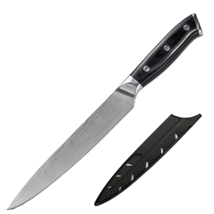 Damascus Laser-Patterned Chef's Knife