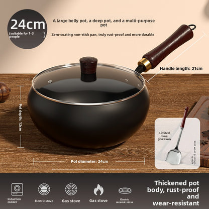 Traditional Hammered Iron Wok Non-stick Frying Pan