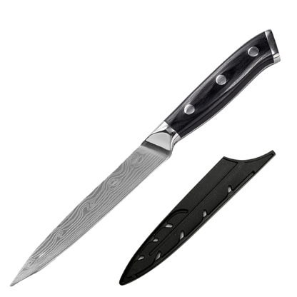 Damascus Laser-Patterned Chef's Knife