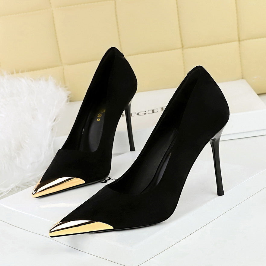 Party Leopard Velvet Pumps with Pointed Toe and High Heels