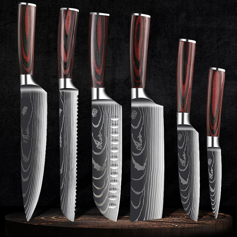 Kitchen Knife Set with Wood Handle