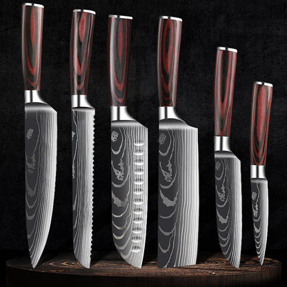 Kitchen Knife Set with Wood Handle