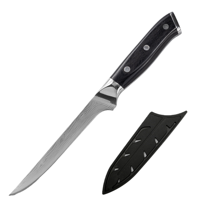 Damascus Laser-Patterned Chef's Knife