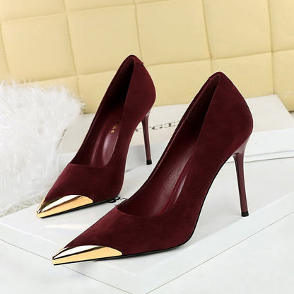 Party Leopard Velvet Pumps with Pointed Toe and High Heels
