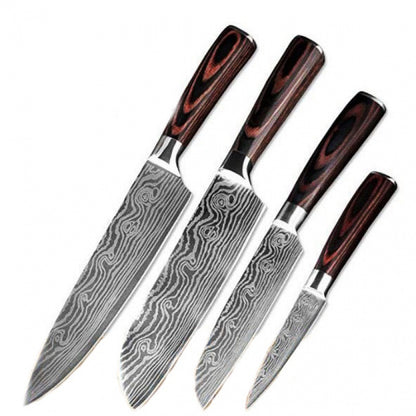 Kitchen Knife Set with Wood Handle