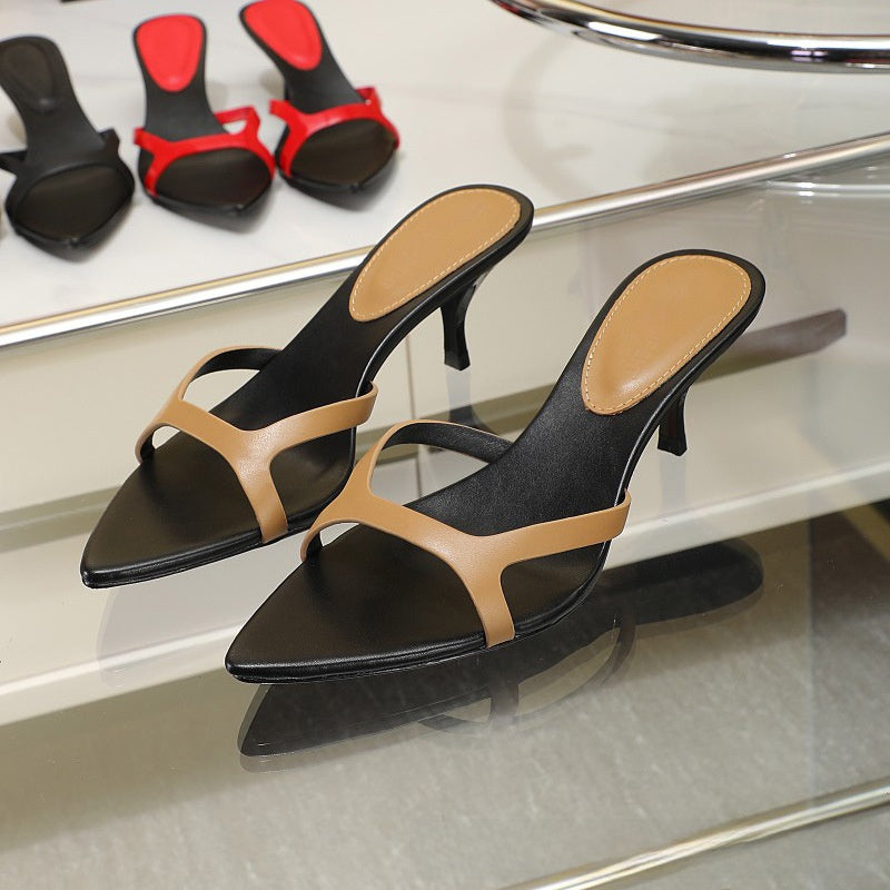 Matte Genuine Leather Womens Sandals