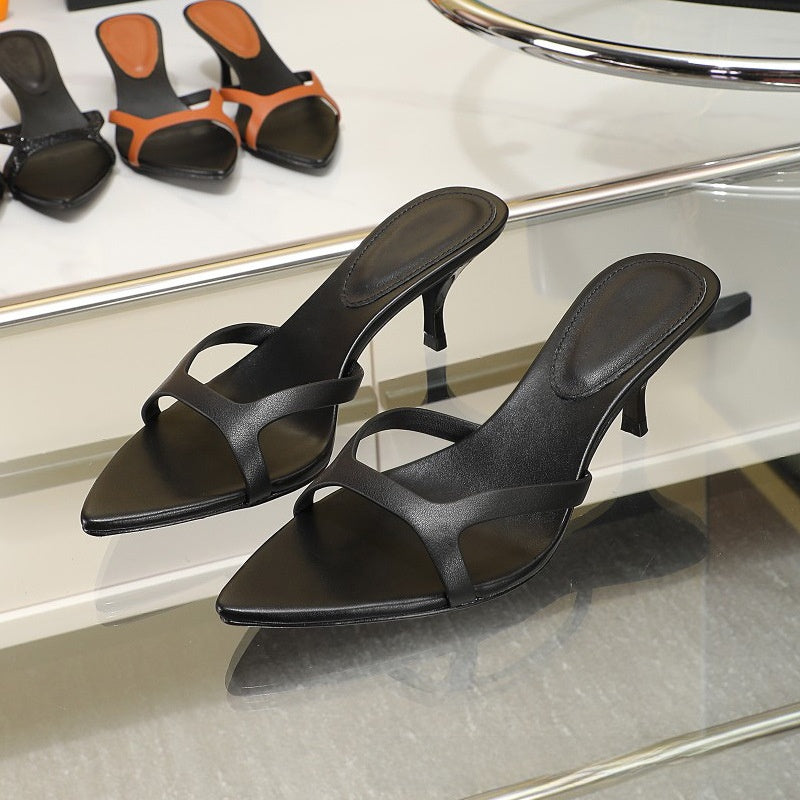 Matte Genuine Leather Womens Sandals