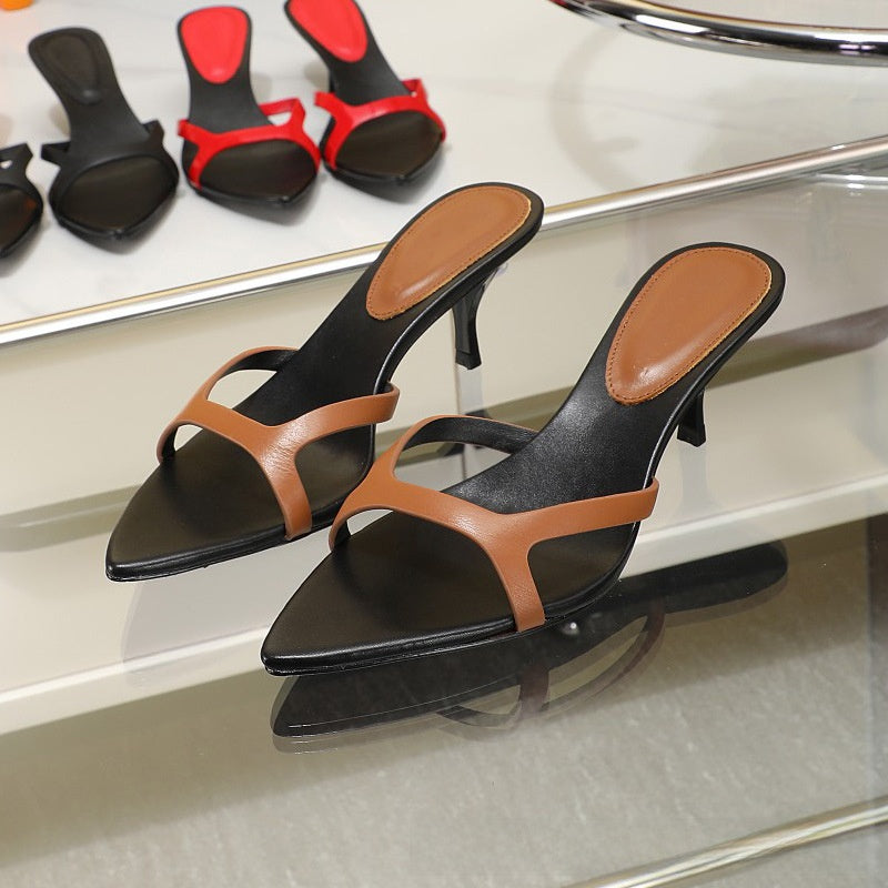 Matte Genuine Leather Womens Sandals